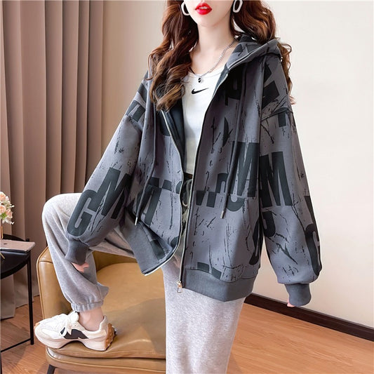 European And American Letters Loose Cardigan Coat Women