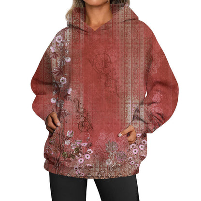 European And American Ladies Casual Style Printed Hooded Top