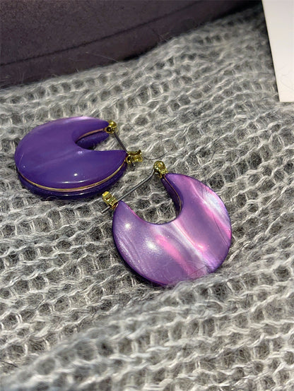 Natural Double-sided White Personalized Fashionable Commuting Earrings