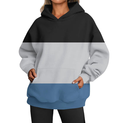 European And American Ladies Casual Style Printed Hooded Top