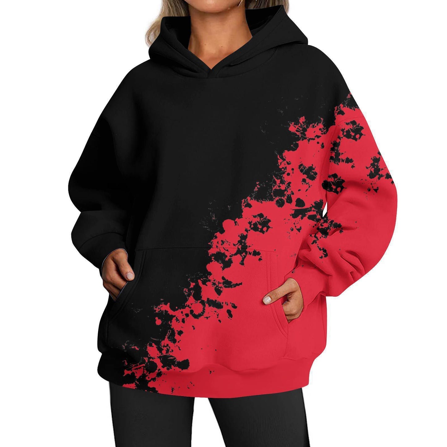 European And American Ladies Casual Style Printed Hooded Top