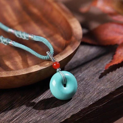 High Porcelain Turquoise Bread Ring Safety Buckle