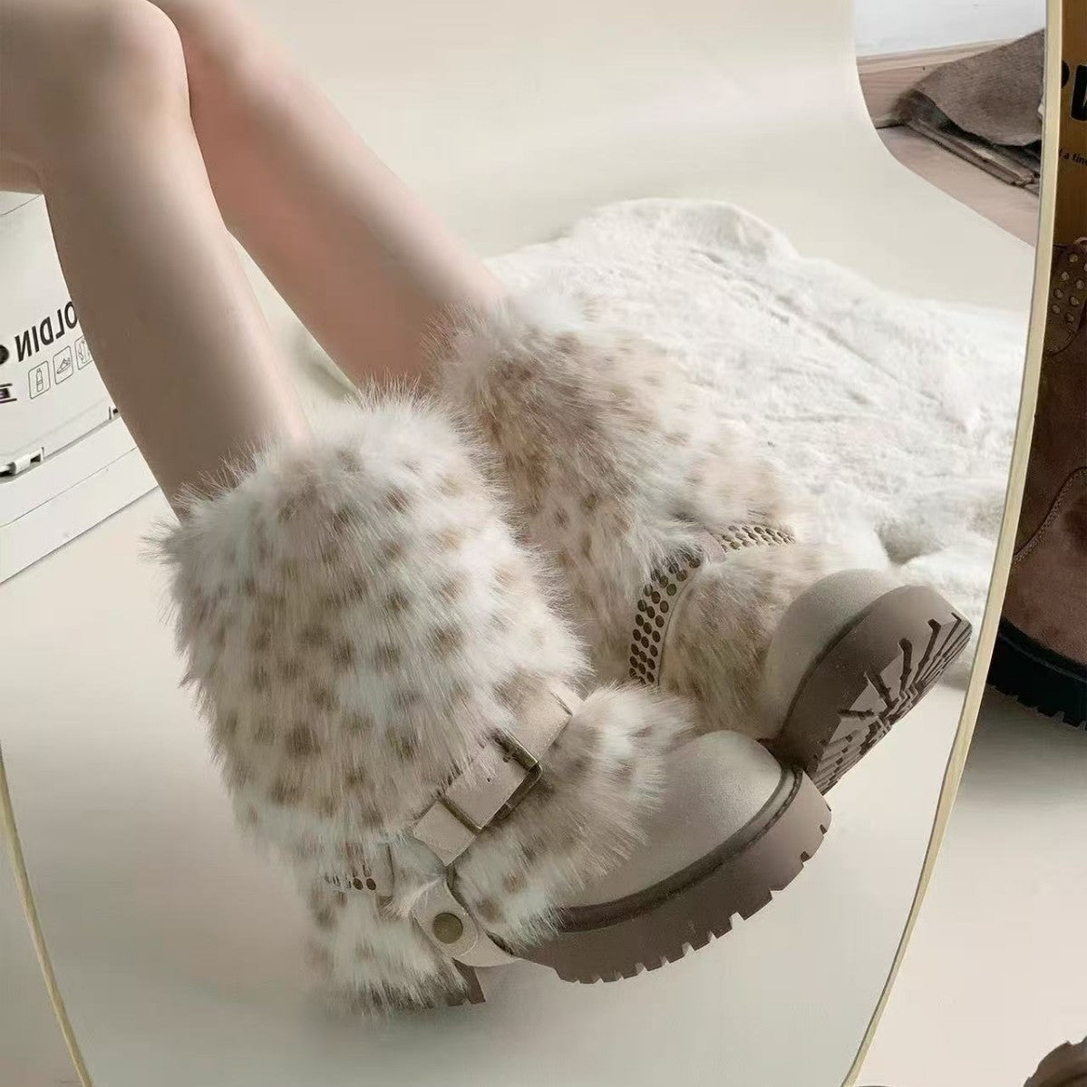 Winter Warm Furry Anti-slip Snow Boots For Women