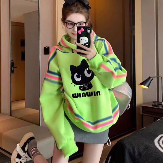 Design Colorful Lines Graffiti Loose Thin Sweater