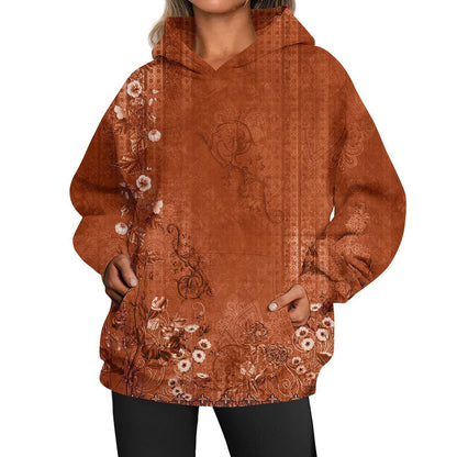 European And American Ladies Casual Style Printed Hooded Top