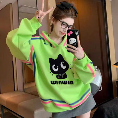 Design Colorful Lines Graffiti Loose Thin Sweater