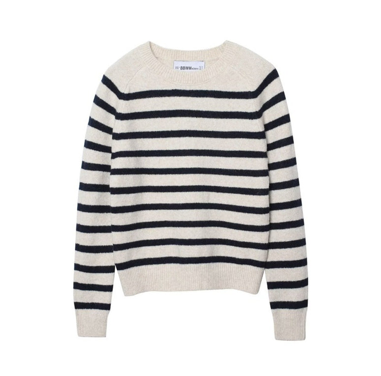 Women's Round-neck Striped Knit Sweater