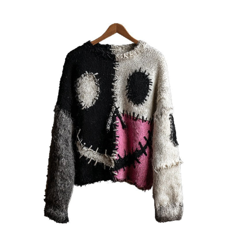 Digital Women's Printed Wear Round Neck Loose Feel Soft Sweater