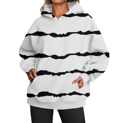 European And American Ladies Casual Style Printed Hooded Top